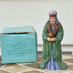 Vintage Avon 1989 O Holy Night Nativity Set - Balthasar Christmas Decor Holiday